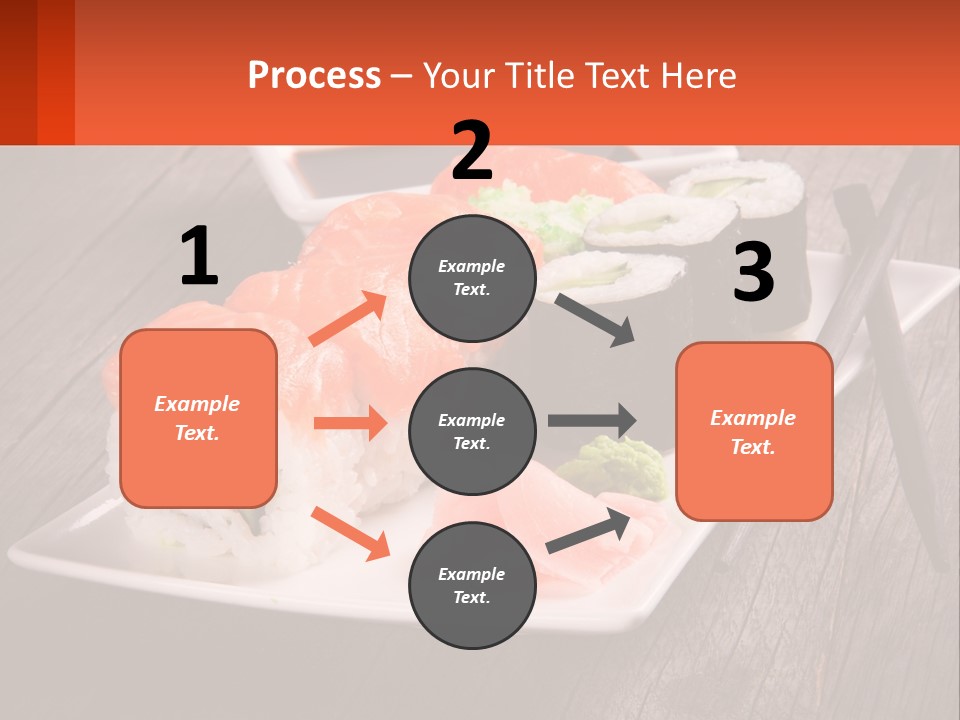 A Plate Of Sushi And Chopsticks On A Wooden Table PowerPoint Template