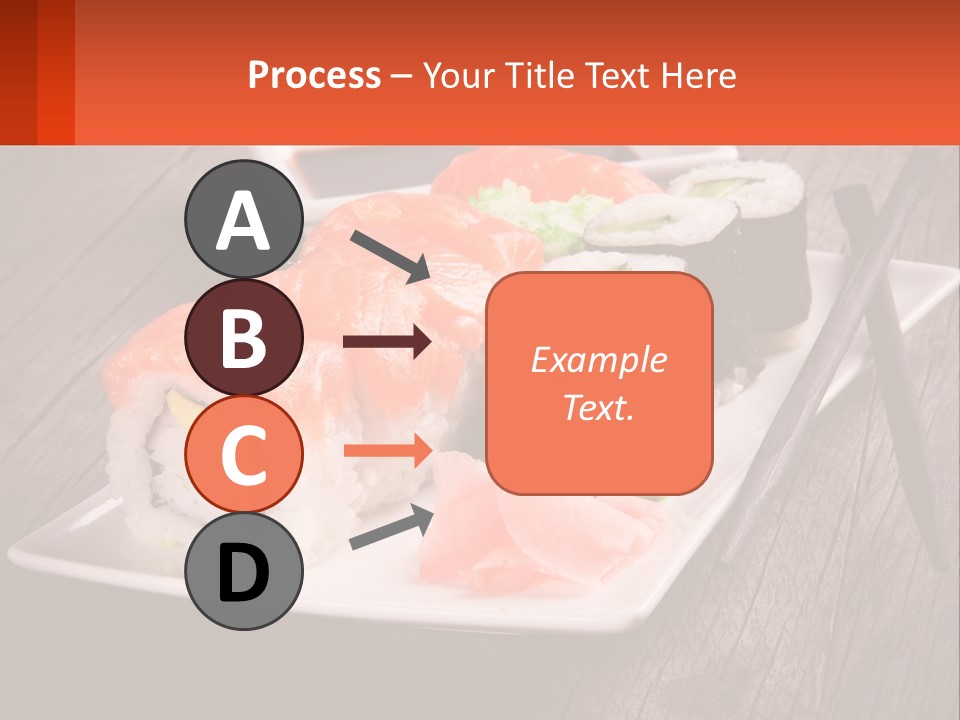 A Plate Of Sushi And Chopsticks On A Wooden Table PowerPoint Template