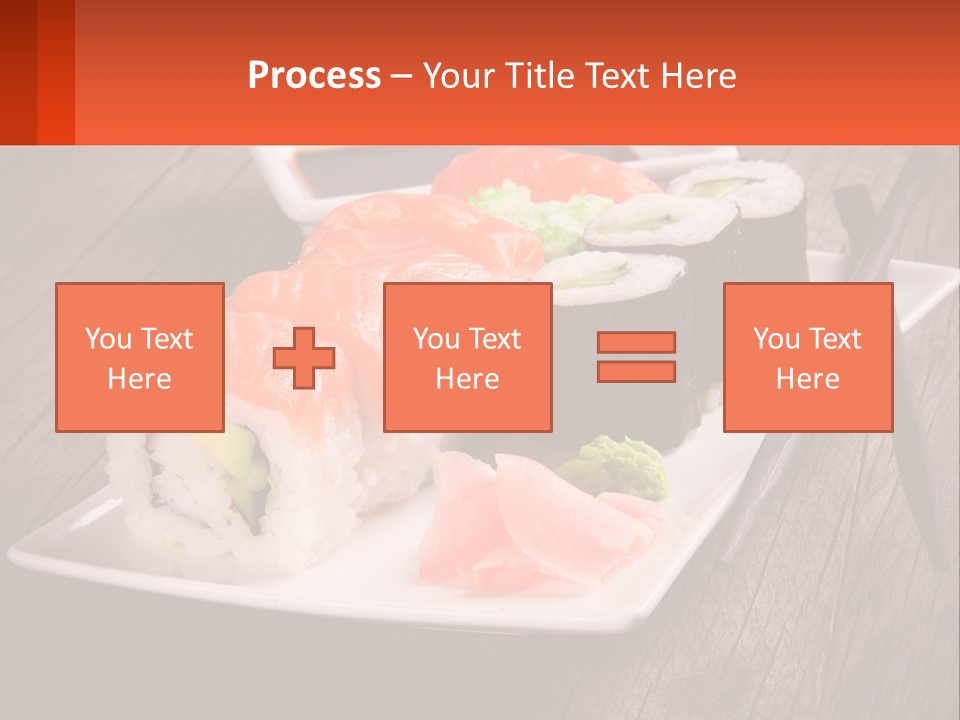 A Plate Of Sushi And Chopsticks On A Wooden Table PowerPoint Template