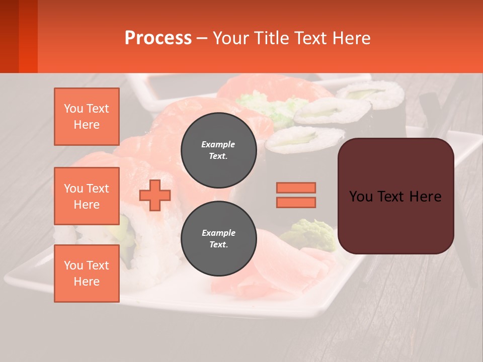 A Plate Of Sushi And Chopsticks On A Wooden Table PowerPoint Template