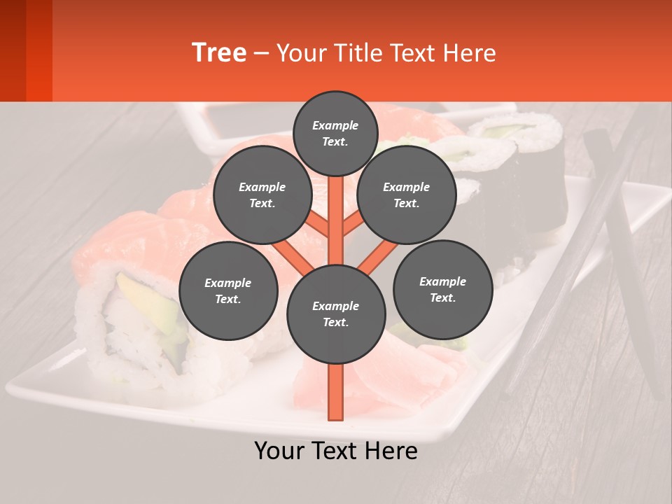 A Plate Of Sushi And Chopsticks On A Wooden Table PowerPoint Template