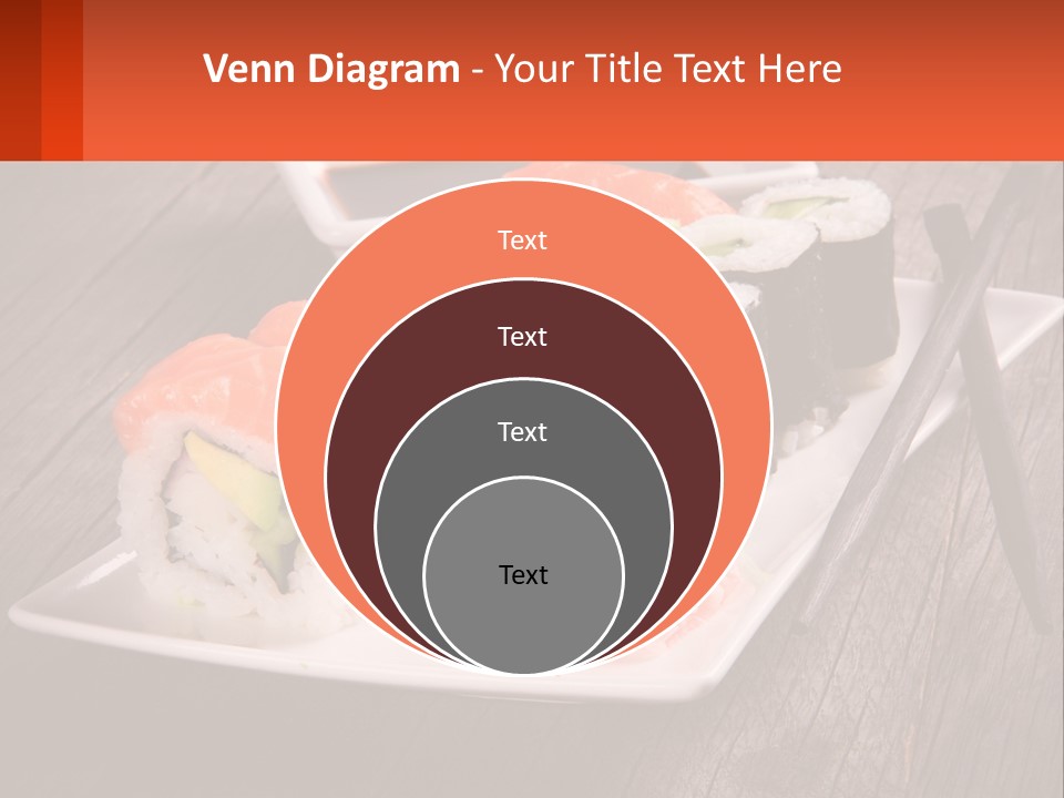 A Plate Of Sushi And Chopsticks On A Wooden Table PowerPoint Template