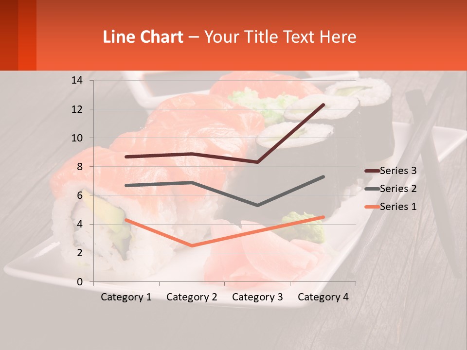 A Plate Of Sushi And Chopsticks On A Wooden Table PowerPoint Template
