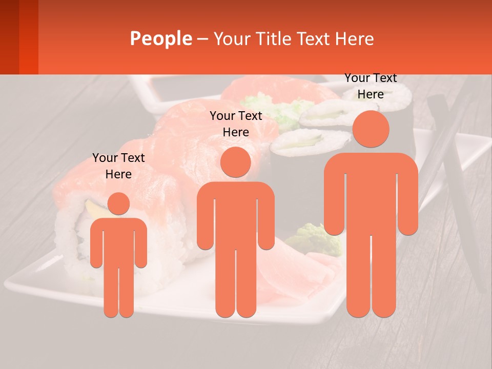 A Plate Of Sushi And Chopsticks On A Wooden Table PowerPoint Template