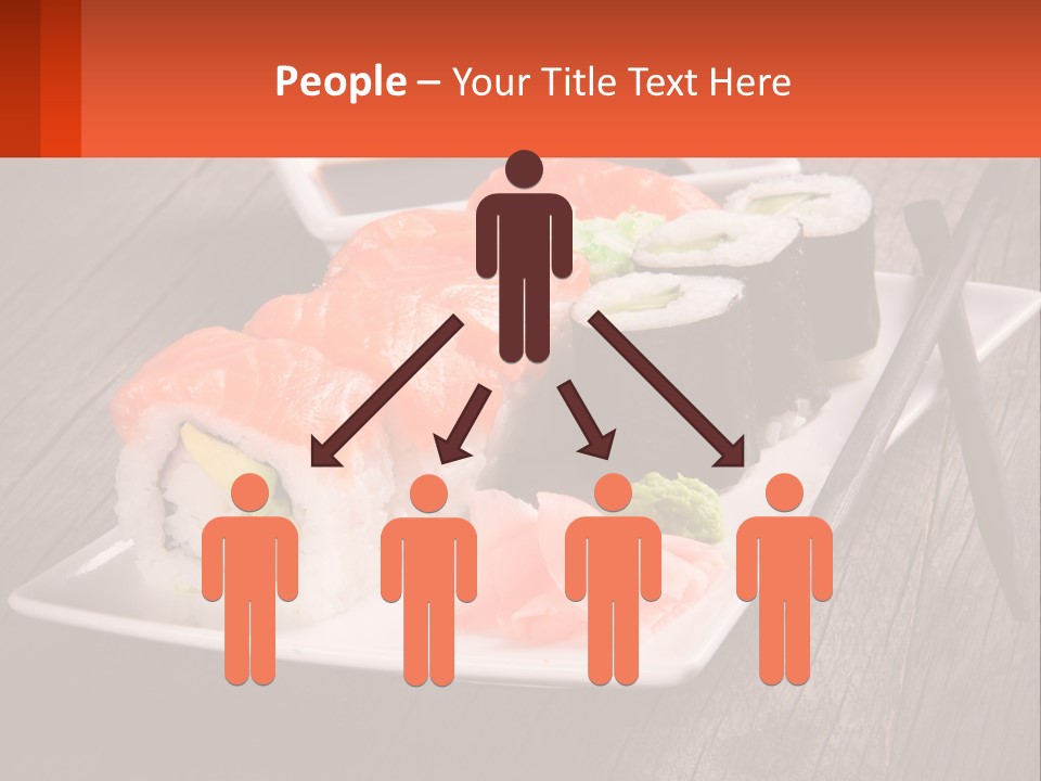 A Plate Of Sushi And Chopsticks On A Wooden Table PowerPoint Template