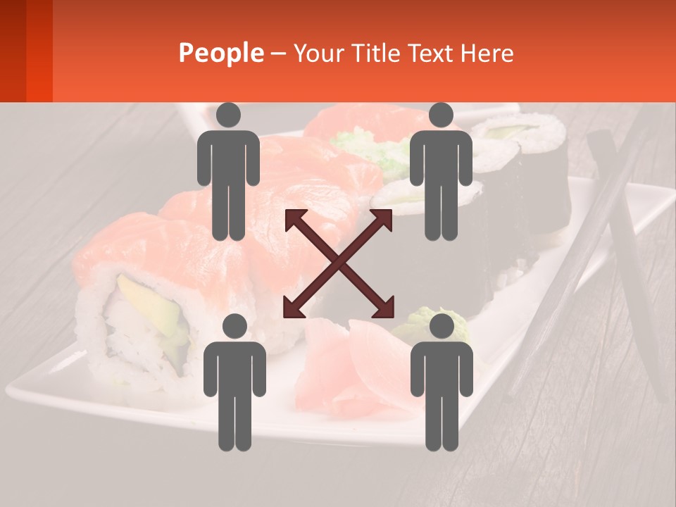 A Plate Of Sushi And Chopsticks On A Wooden Table PowerPoint Template