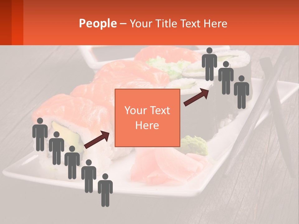 A Plate Of Sushi And Chopsticks On A Wooden Table PowerPoint Template