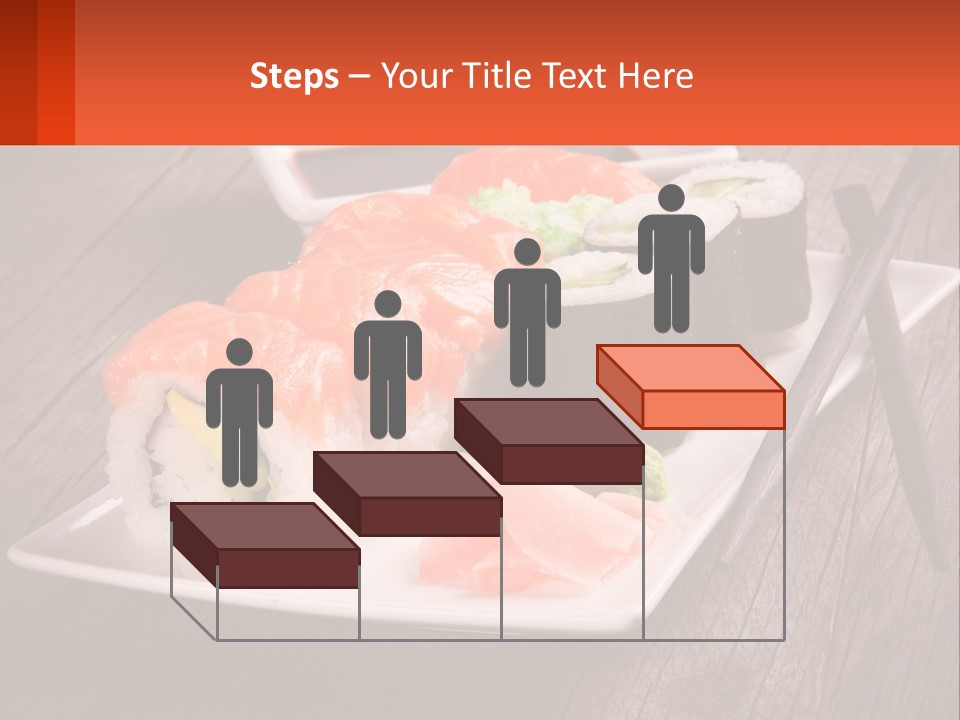 A Plate Of Sushi And Chopsticks On A Wooden Table PowerPoint Template