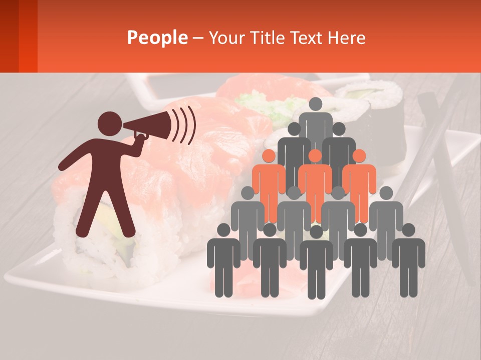 A Plate Of Sushi And Chopsticks On A Wooden Table PowerPoint Template
