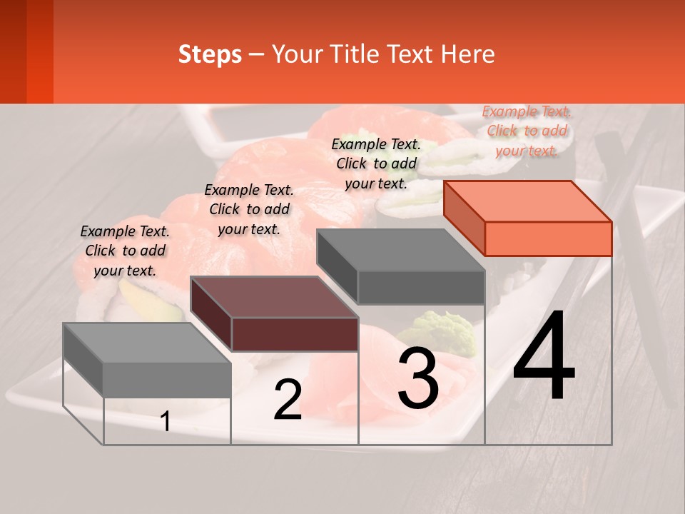 A Plate Of Sushi And Chopsticks On A Wooden Table PowerPoint Template