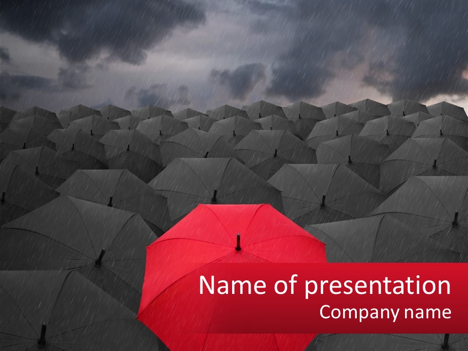 A Large Group Of Umbrellas With A Sky Background PowerPoint Template