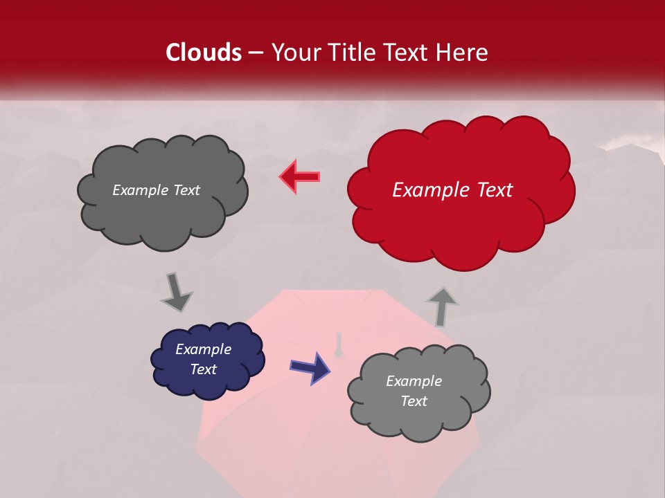 A Large Group Of Umbrellas With A Sky Background PowerPoint Template