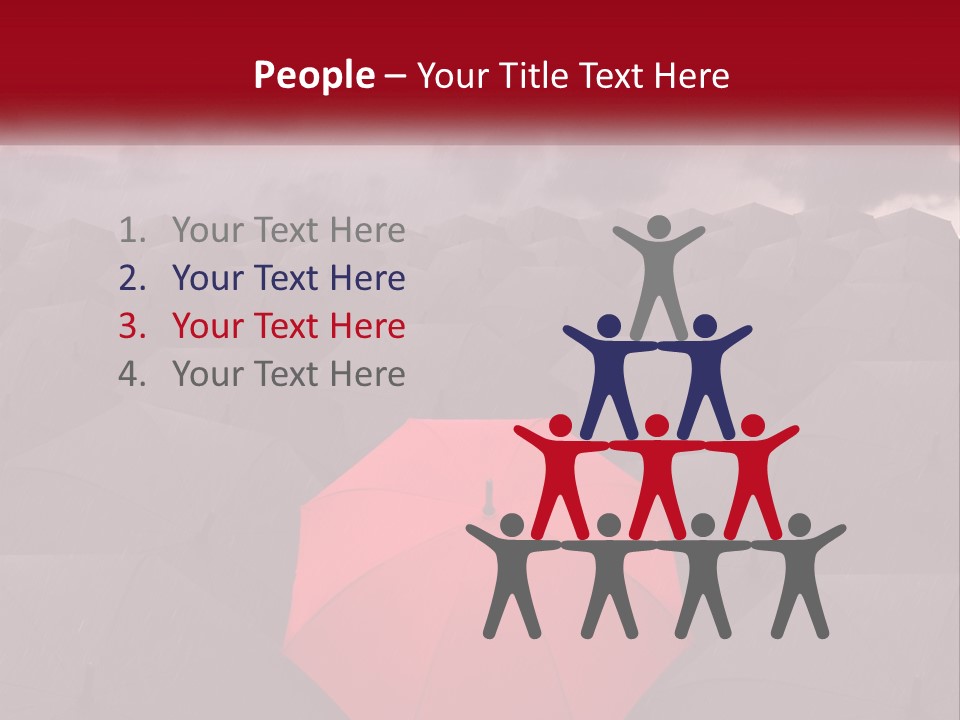 A Large Group Of Umbrellas With A Sky Background PowerPoint Template