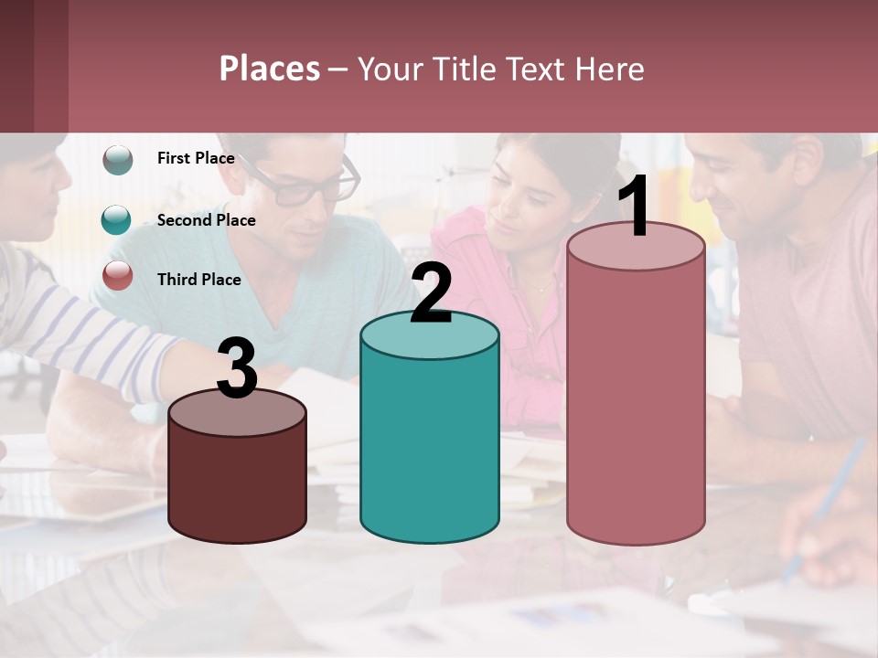 A Group Of People Sitting Around A Table Writing PowerPoint Template