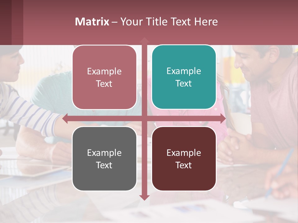 A Group Of People Sitting Around A Table Writing PowerPoint Template