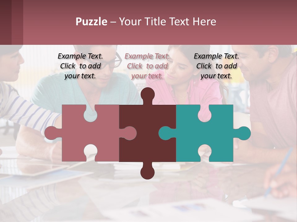 A Group Of People Sitting Around A Table Writing PowerPoint Template