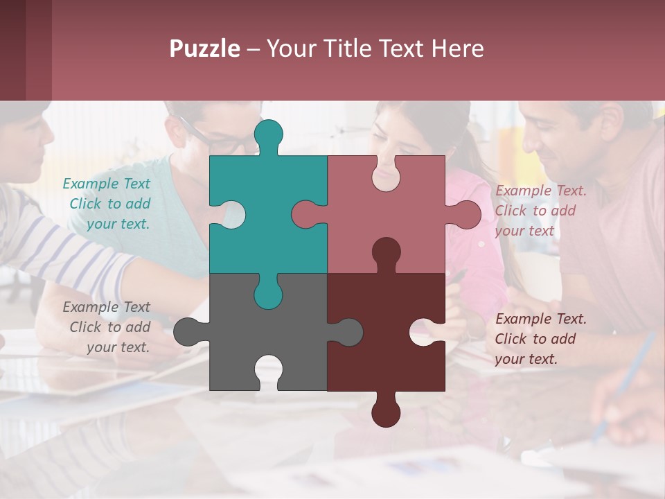 A Group Of People Sitting Around A Table Writing PowerPoint Template