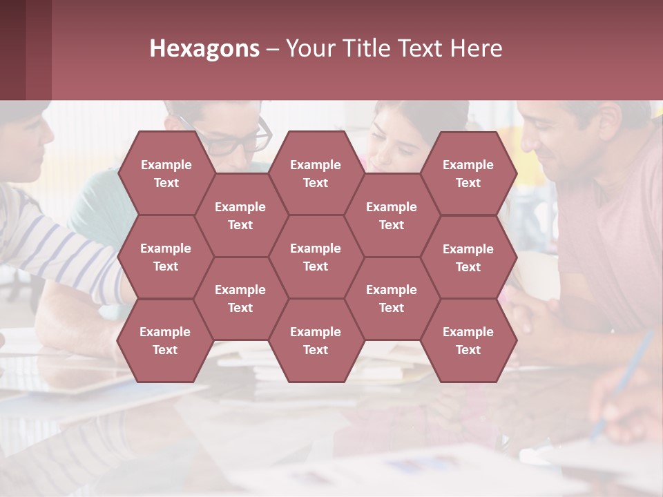 A Group Of People Sitting Around A Table Writing PowerPoint Template