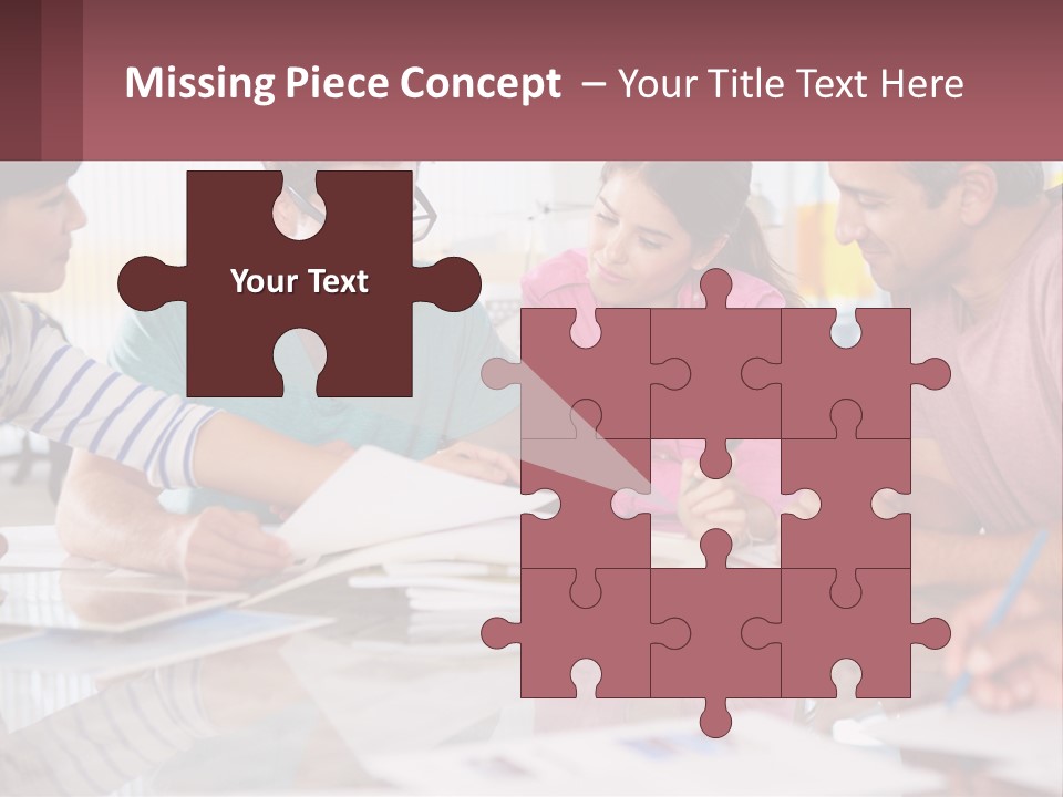 A Group Of People Sitting Around A Table Writing PowerPoint Template