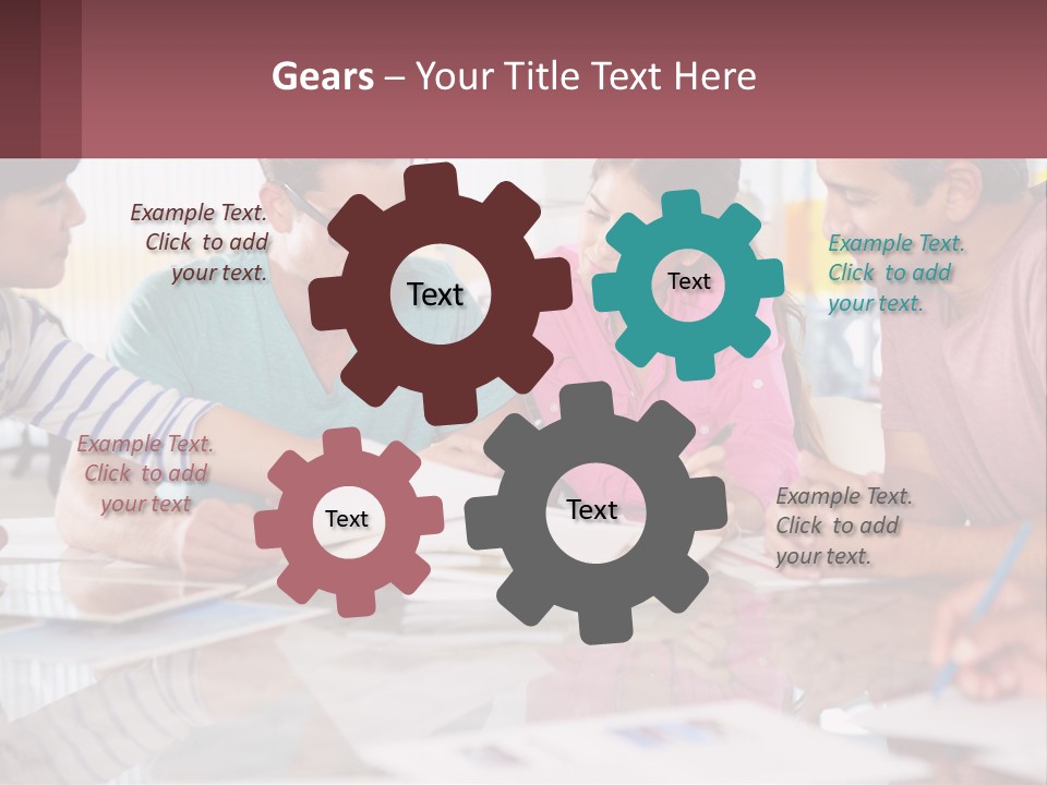 A Group Of People Sitting Around A Table Writing PowerPoint Template