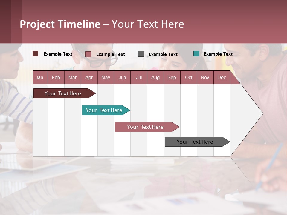 A Group Of People Sitting Around A Table Writing PowerPoint Template