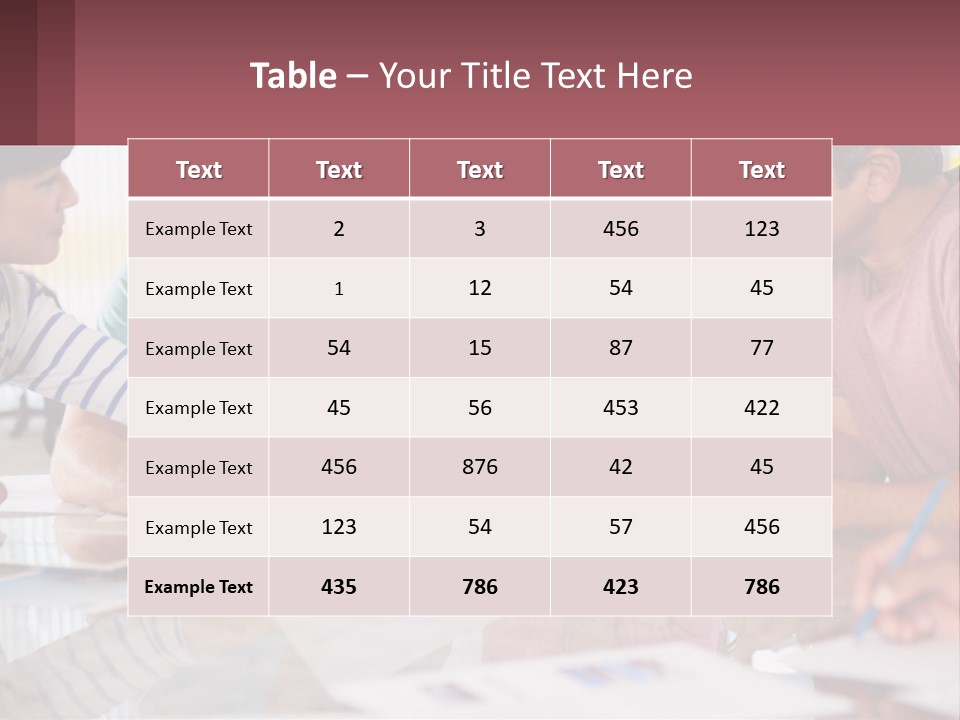 A Group Of People Sitting Around A Table Writing PowerPoint Template