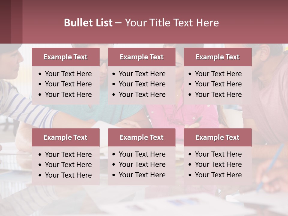 A Group Of People Sitting Around A Table Writing PowerPoint Template