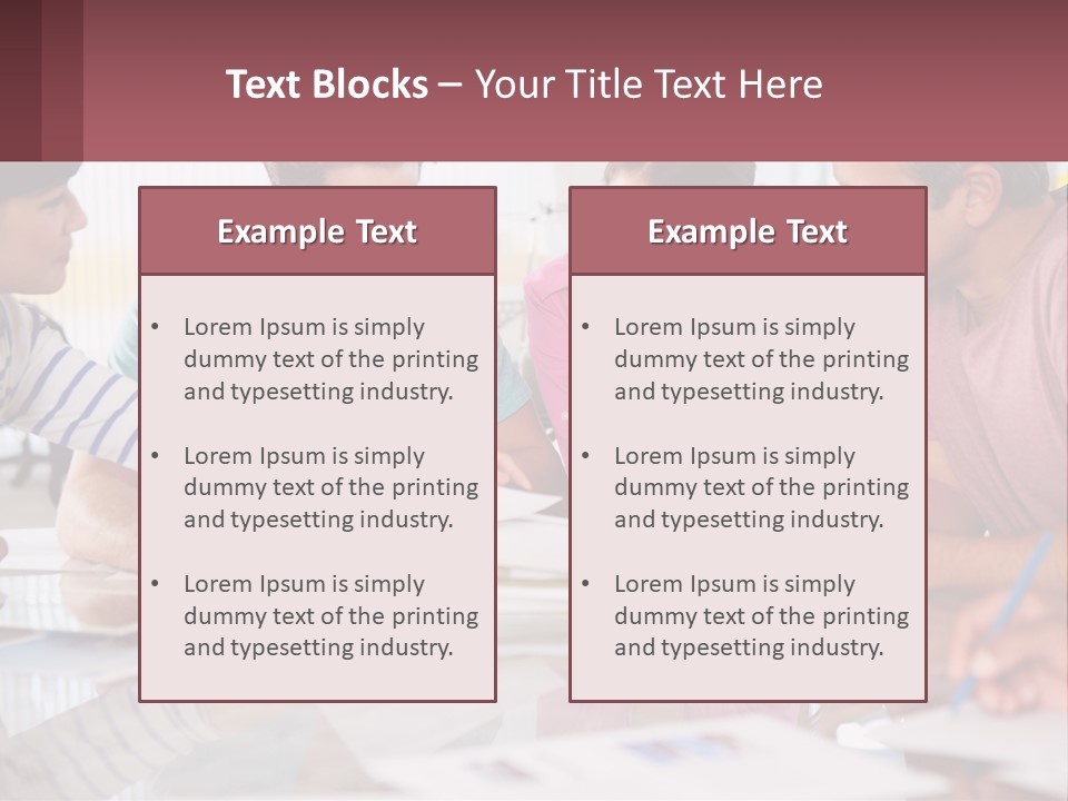 A Group Of People Sitting Around A Table Writing PowerPoint Template