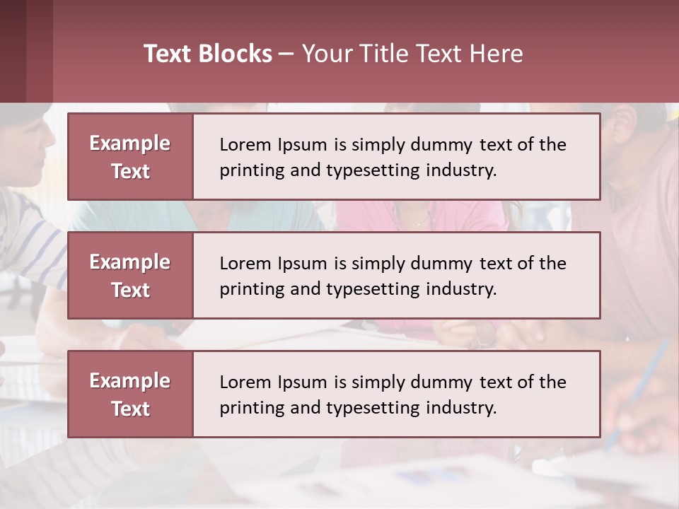 A Group Of People Sitting Around A Table Writing PowerPoint Template