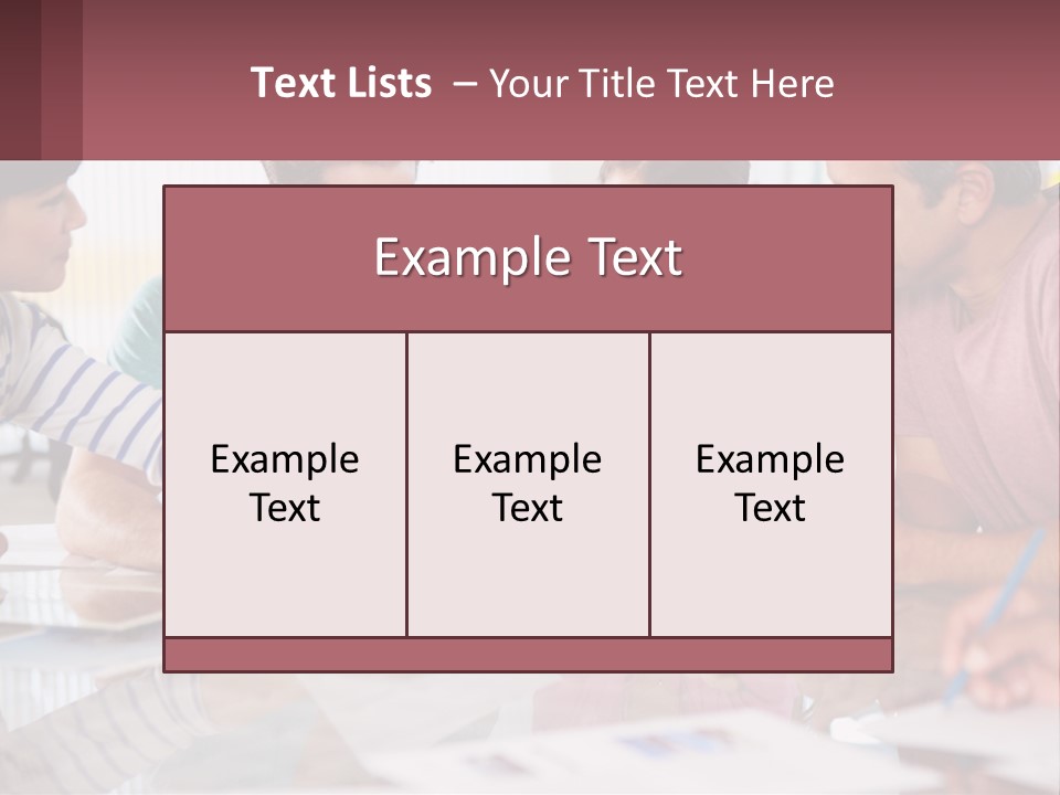 A Group Of People Sitting Around A Table Writing PowerPoint Template