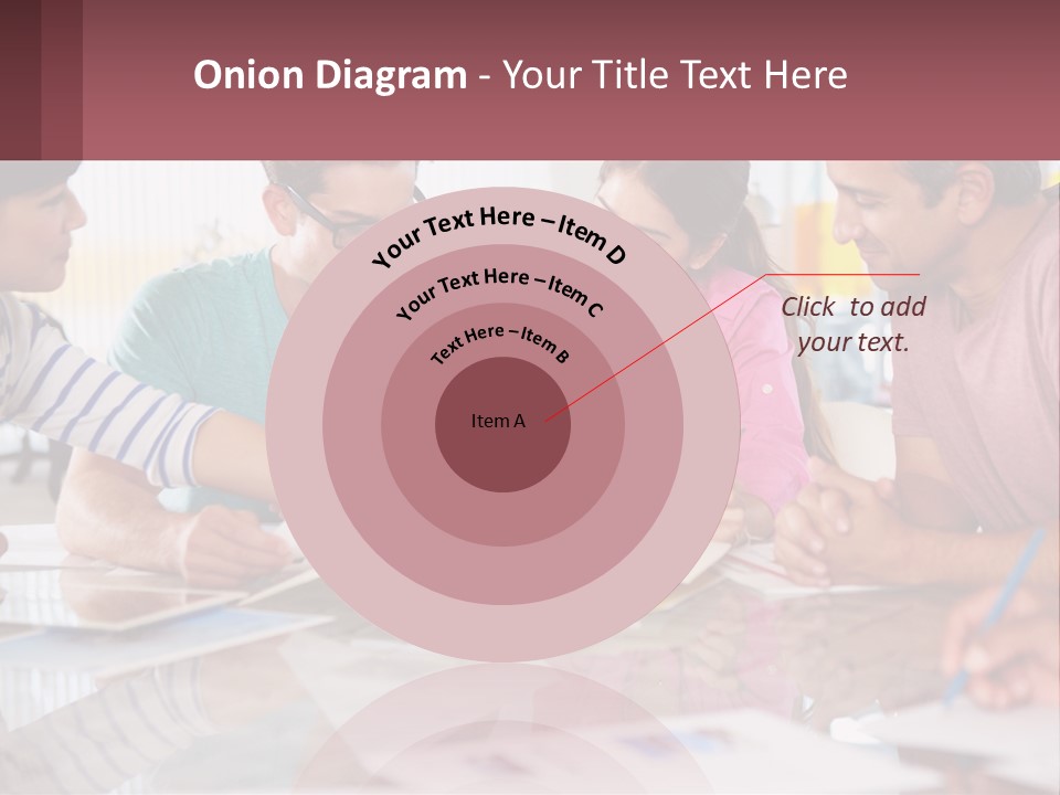 A Group Of People Sitting Around A Table Writing PowerPoint Template