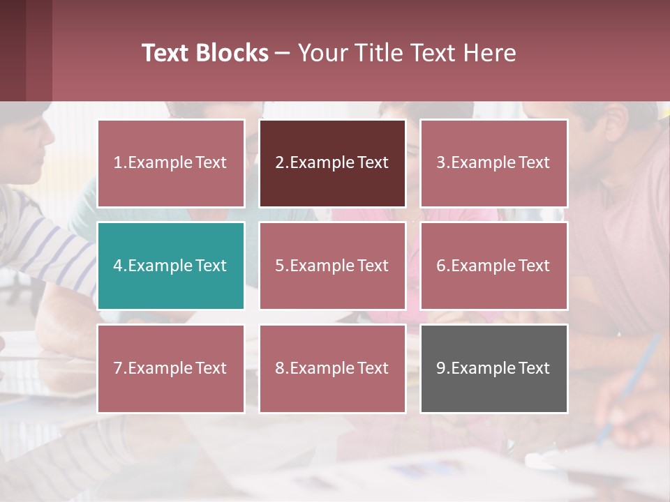 A Group Of People Sitting Around A Table Writing PowerPoint Template