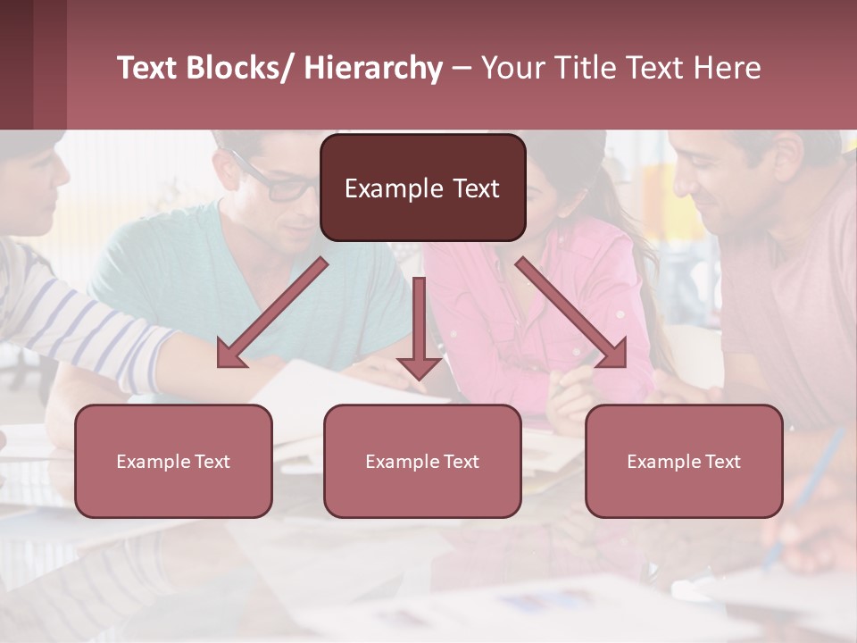A Group Of People Sitting Around A Table Writing PowerPoint Template