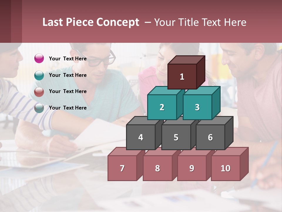 A Group Of People Sitting Around A Table Writing PowerPoint Template