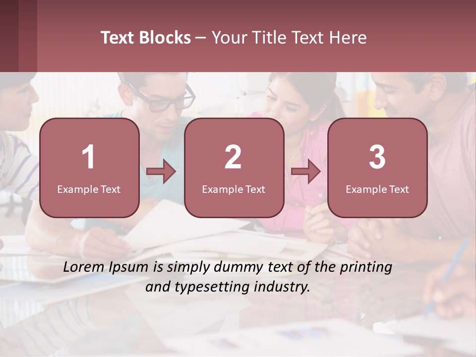 A Group Of People Sitting Around A Table Writing PowerPoint Template