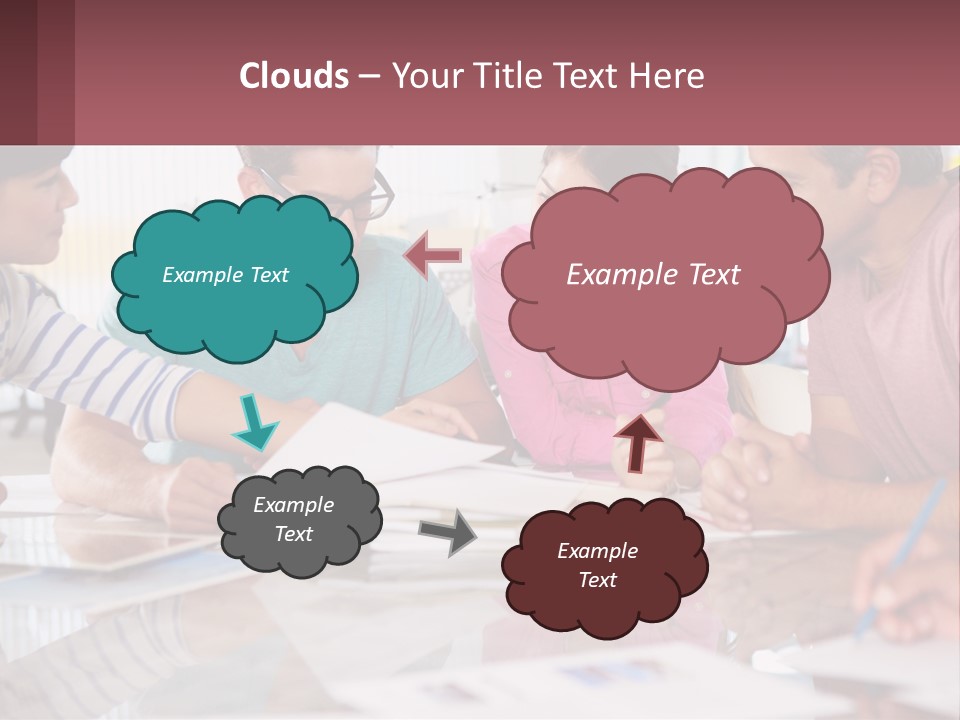 A Group Of People Sitting Around A Table Writing PowerPoint Template