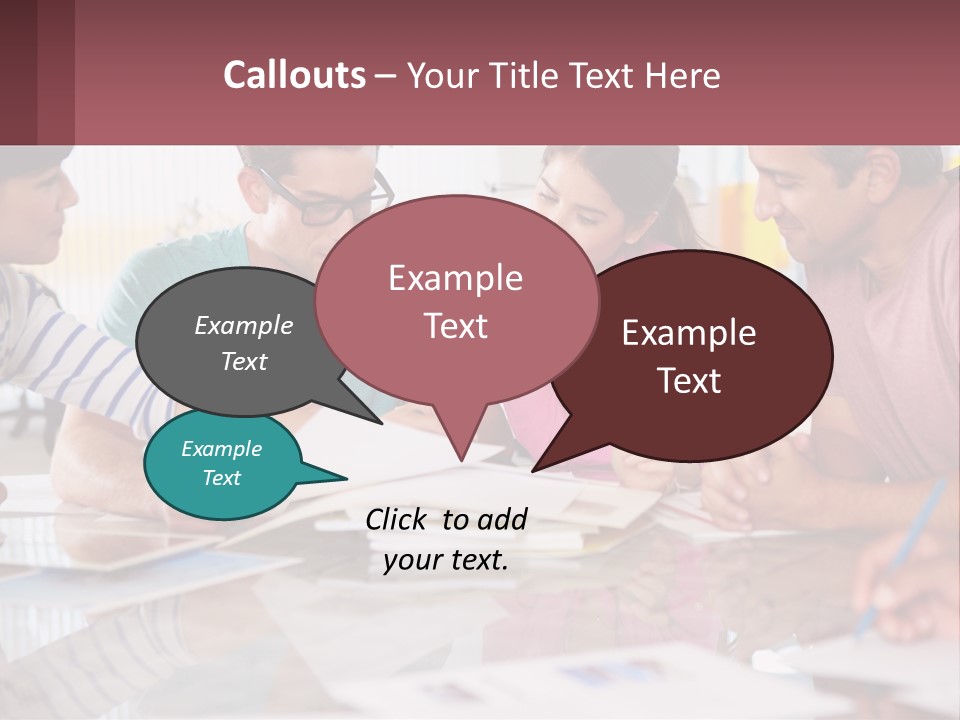 A Group Of People Sitting Around A Table Writing PowerPoint Template