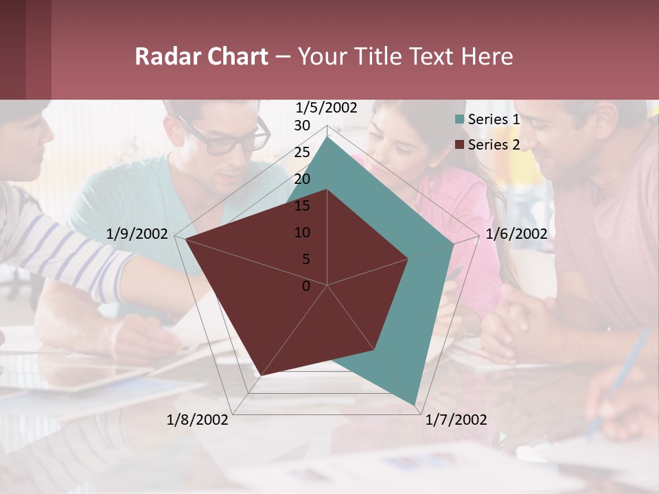 A Group Of People Sitting Around A Table Writing PowerPoint Template