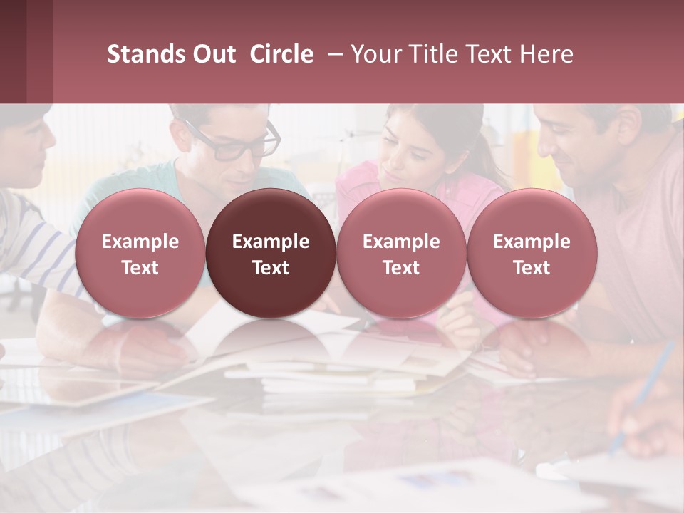 A Group Of People Sitting Around A Table Writing PowerPoint Template