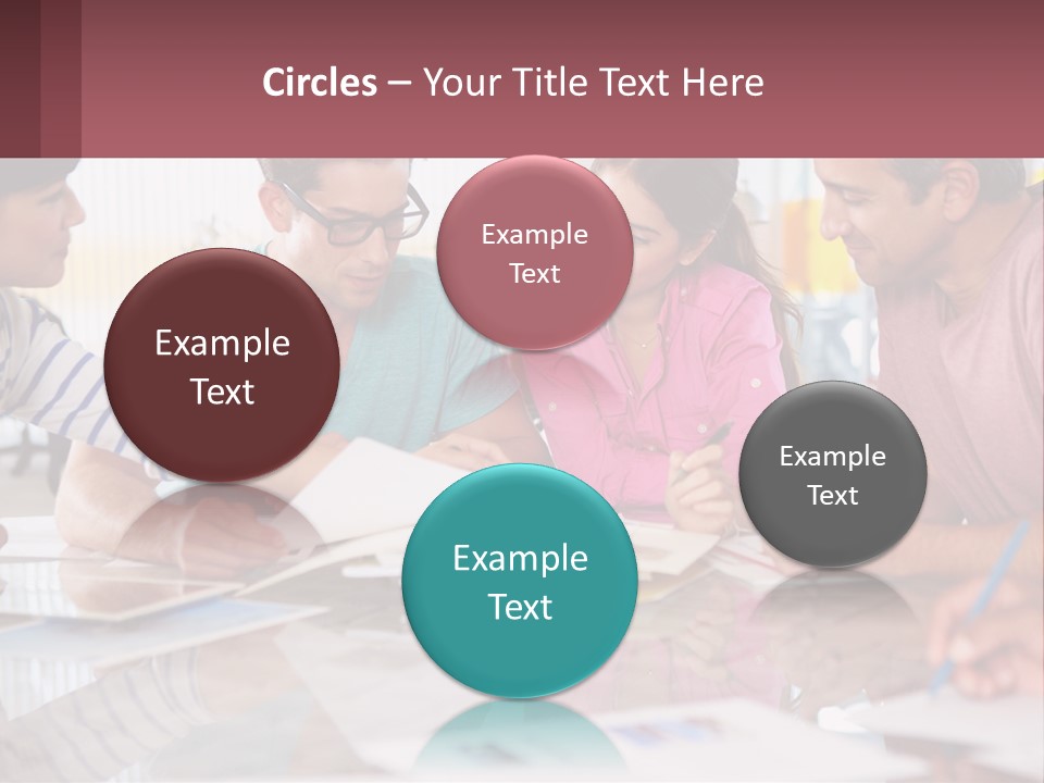 A Group Of People Sitting Around A Table Writing PowerPoint Template