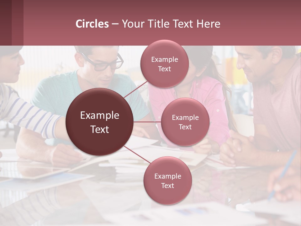 A Group Of People Sitting Around A Table Writing PowerPoint Template