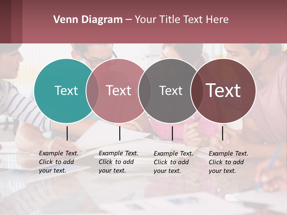 A Group Of People Sitting Around A Table Writing PowerPoint Template