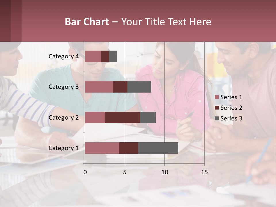 A Group Of People Sitting Around A Table Writing PowerPoint Template