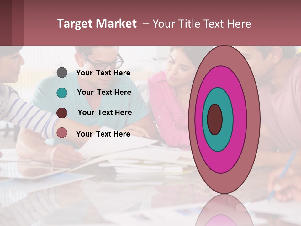 A Group Of People Sitting Around A Table Writing PowerPoint Template