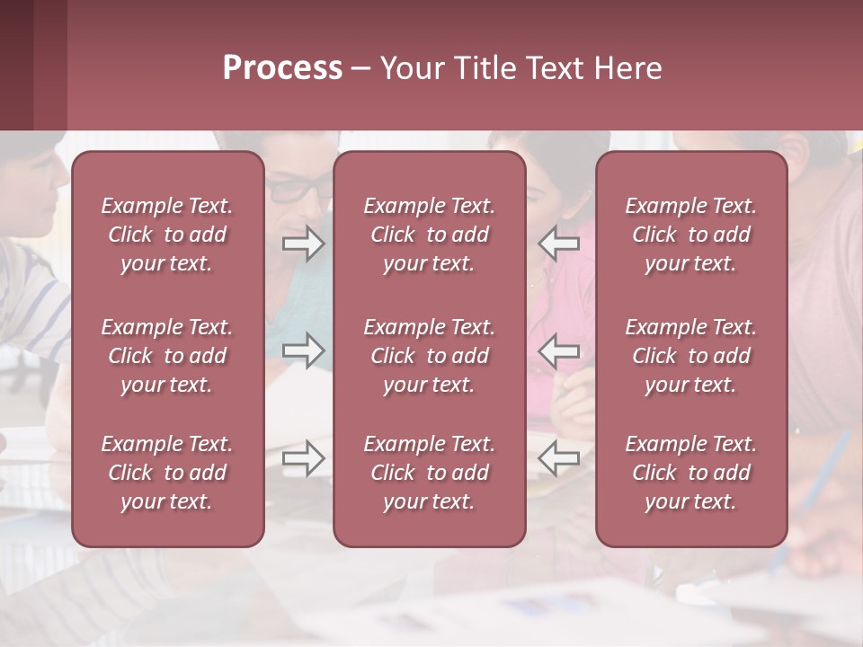 A Group Of People Sitting Around A Table Writing PowerPoint Template