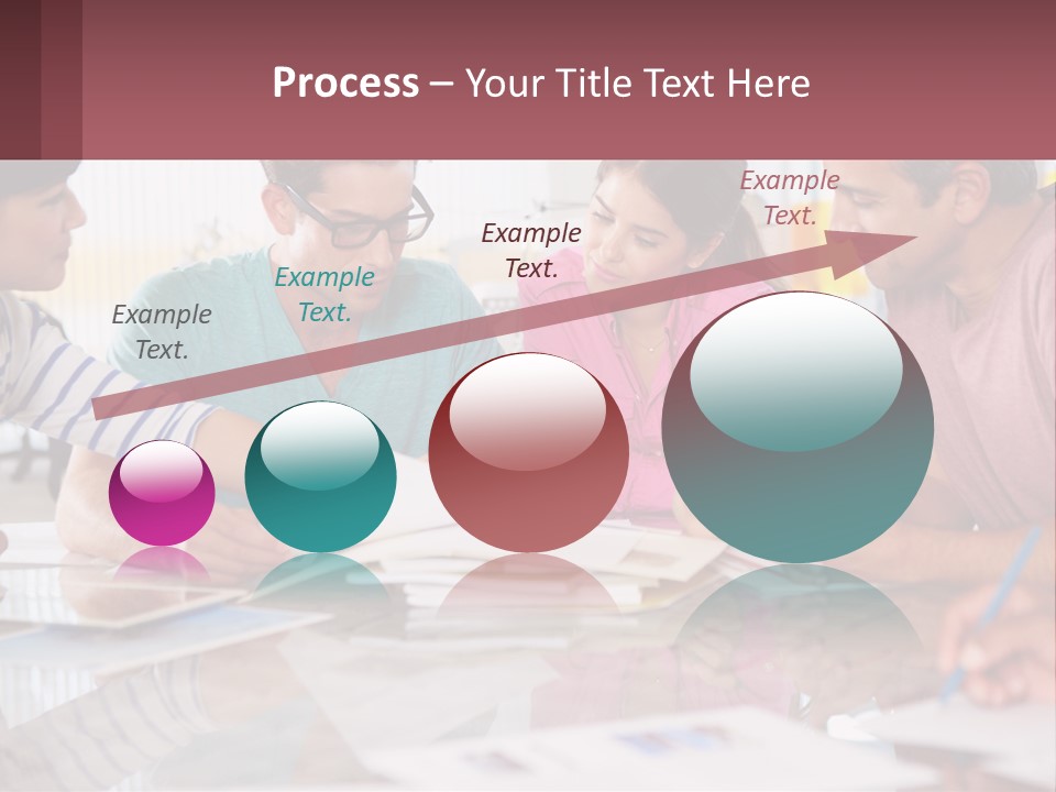 A Group Of People Sitting Around A Table Writing PowerPoint Template