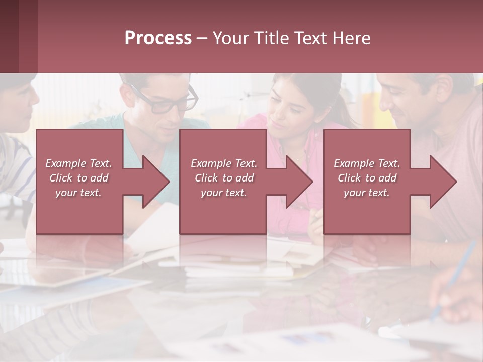 A Group Of People Sitting Around A Table Writing PowerPoint Template