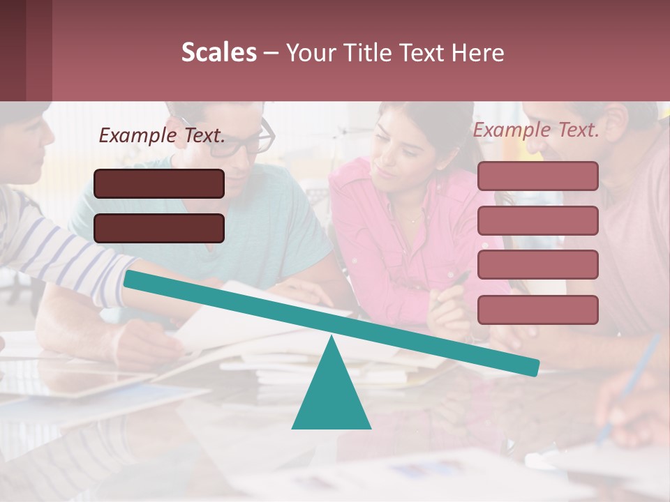 A Group Of People Sitting Around A Table Writing PowerPoint Template