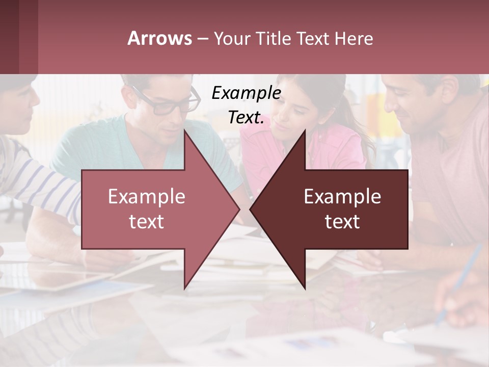 A Group Of People Sitting Around A Table Writing PowerPoint Template