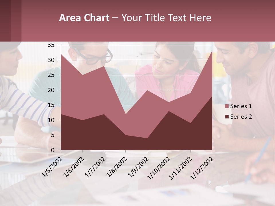 A Group Of People Sitting Around A Table Writing PowerPoint Template